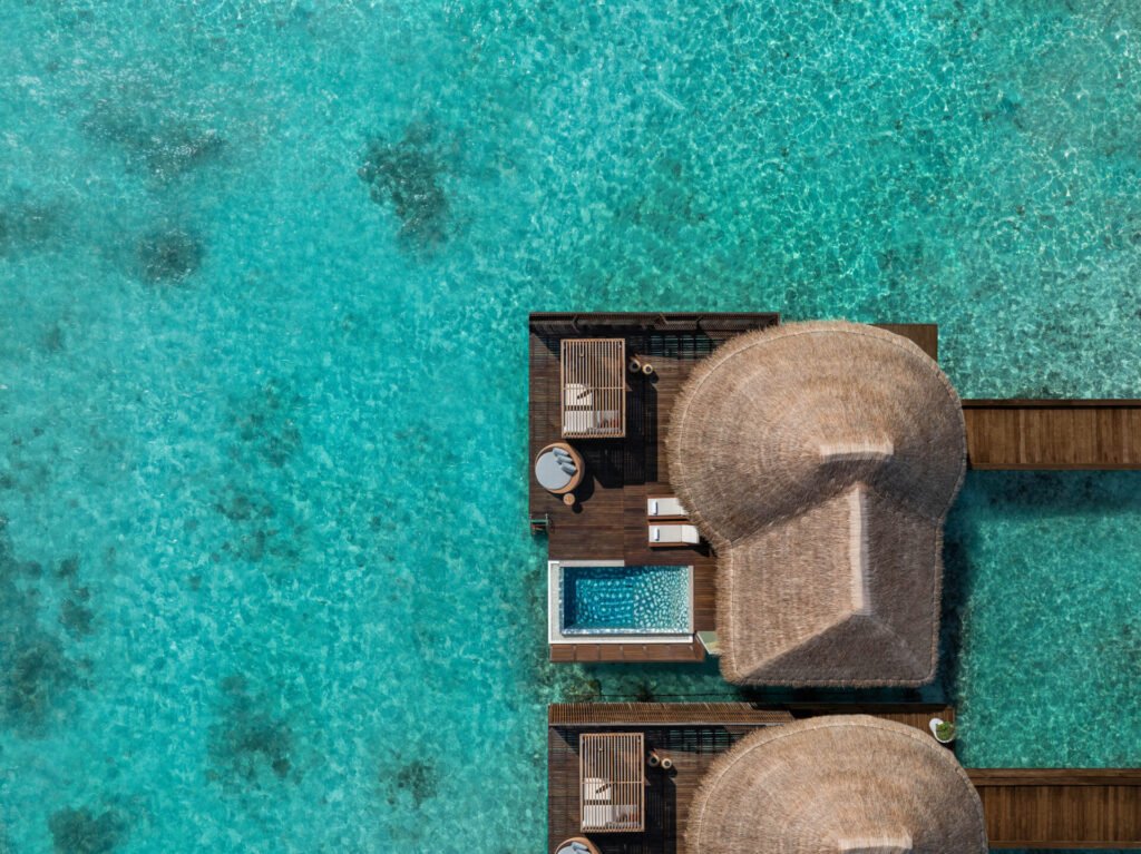 W Maldives Premier Overwater OneBedroom Villa Aerial LLQ Lifestyle